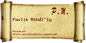 Pavlik Mihály névjegykártya